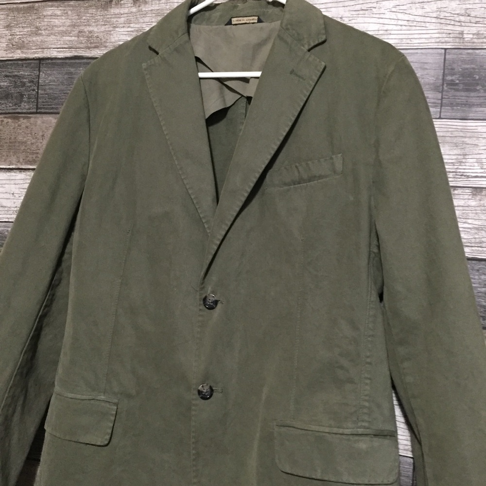 Banana Republic Blazer Jacket Men’s 38R Olive Green Casual 100% Cotton 2 Button